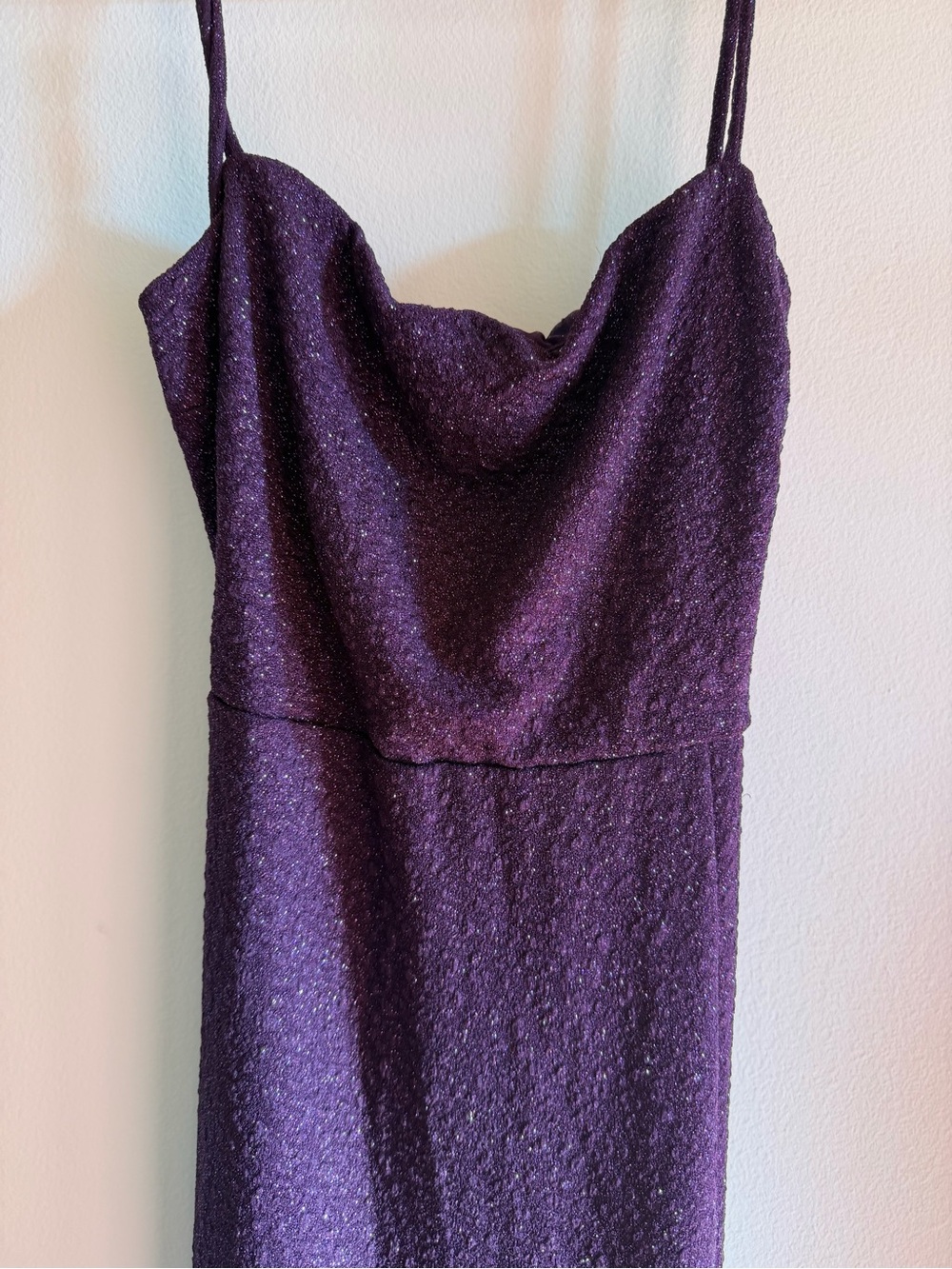 Windsor Sparkle Purple Strapless Cowl Dress